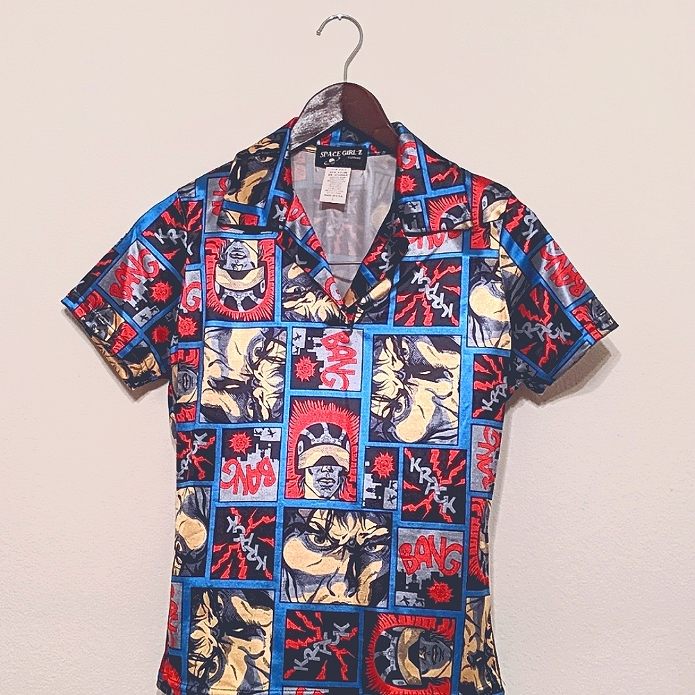 Comic Book satin style shirt